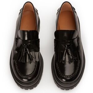 Tony Bianco Black Tassel Loafers